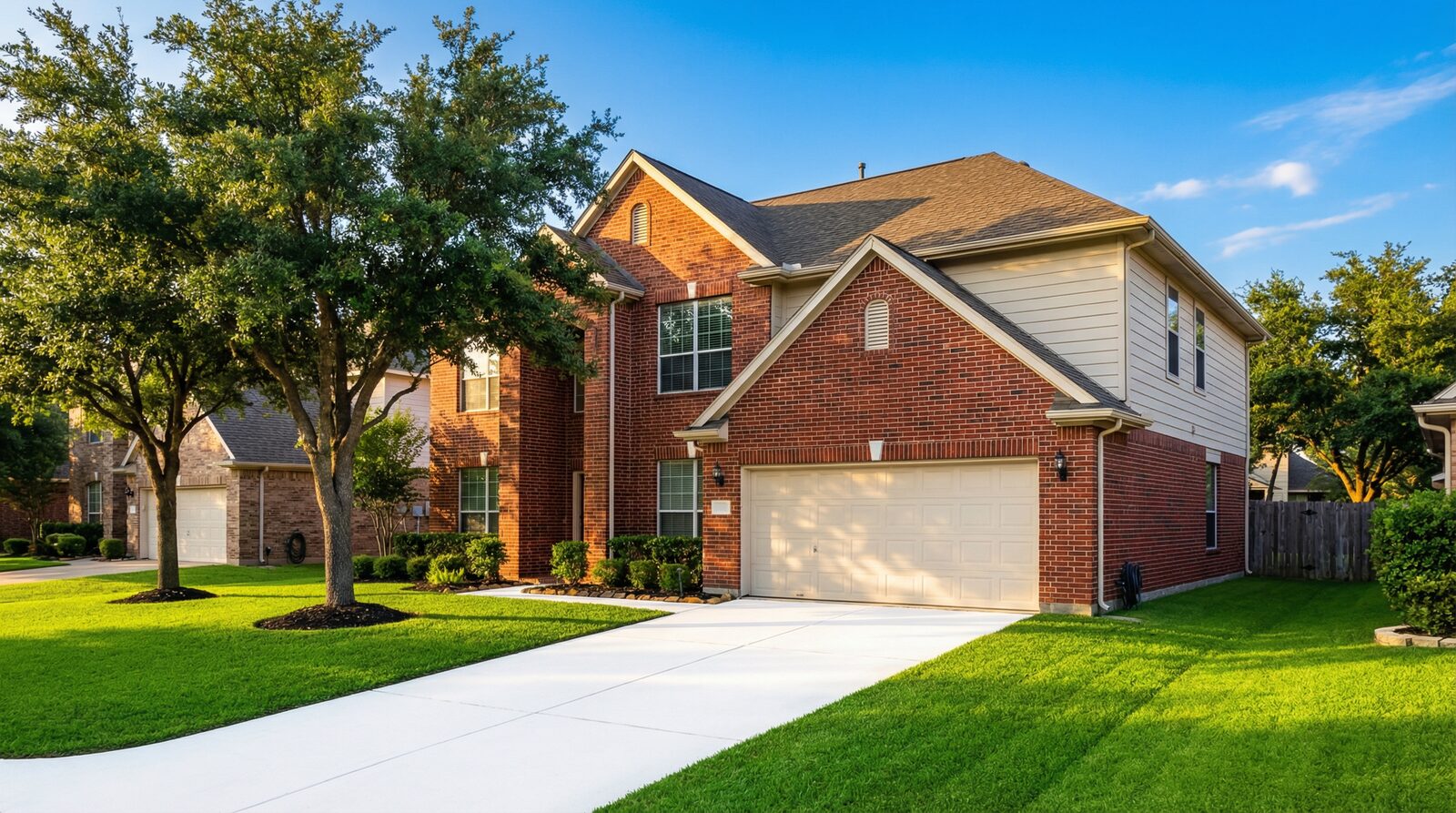 Beautiful clean Texas home after professional pressure washing